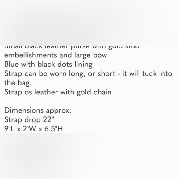 REBECCA MINKOFF Sweetie Studded Bow Black/ Gold Leather Shoulder Bag - Picture 12 of 12